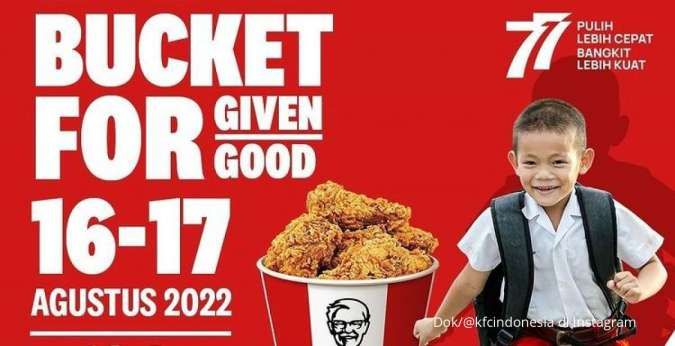 Promo KFC Bucket 16-17 Agustus 2022 Sekaligus Donasi untuk Anak Indonesia