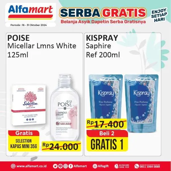 Promo Alfamart Serba Gratis Periode 16-30 Oktober 2024