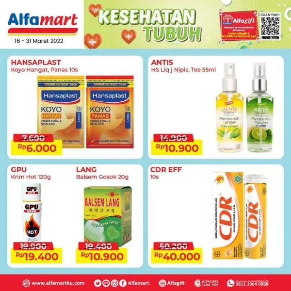 Promo Alfamart Kesehatan Tubuh Periode 16-31 Maret 2022