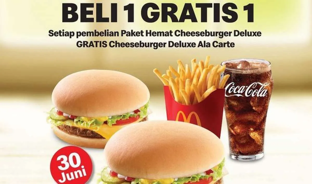 Promo McD Hanya di Kamis 30 Juni 2022, Paket Hemat Beli 1 Gratis 1 Melalui Drive Thru