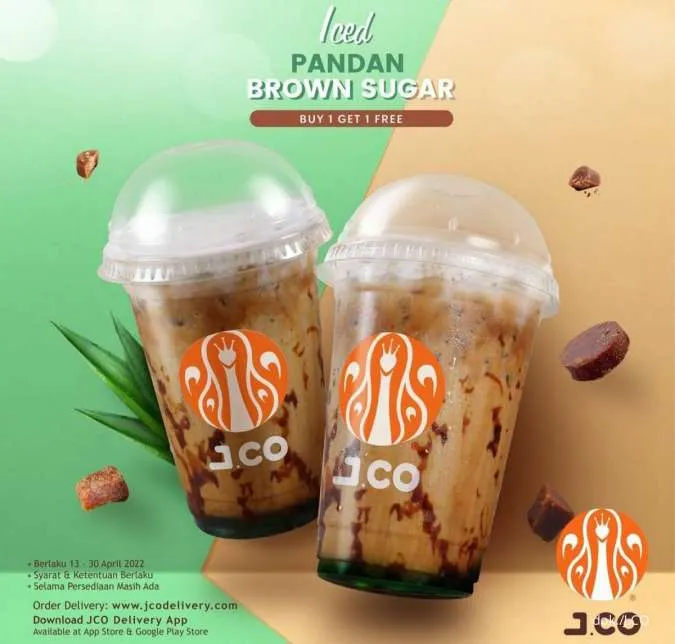 Promo J.CO Baru: Beli 1 Gratis 1 Iced Pandan Brown Sugar