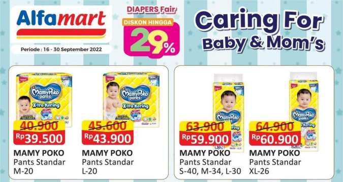 Promo Alfamart Terbaru 16-30 September 2022, Diskon s/d 29% untuk Belanja Popok Anak