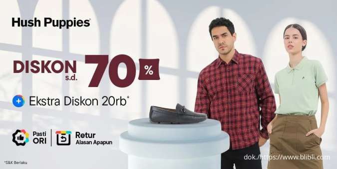 Tampil Keren dengan Promo Hush Puppies di Blibli, Hemat 70% & Ekstra Diskon Rp 20.000