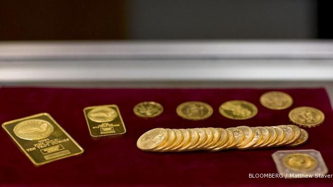 Di pasar Asia, harga emas bergerak melandai