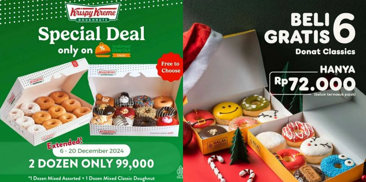 Promo Diskon Krispy Kreme & Dunkin via E-Voucher GrabFood s/d 12 Januari 2025