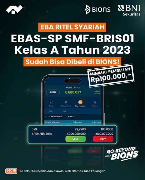  BNI Sekuritas Jadi Agen Penjual EBA Syariah Pertama di Indonesia