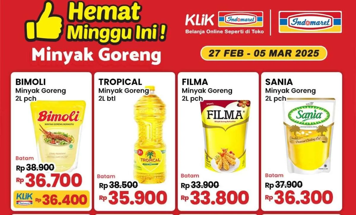 Promo Minyak Goreng di Indomaret Hemat Minggu Ini Berakhir Besok, Mulai Rp 33.000-an