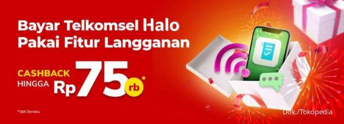 Promo Telkomsel Halo di Tokopedia, Bayar Tagihan Dapat Cashback Rp 75.000