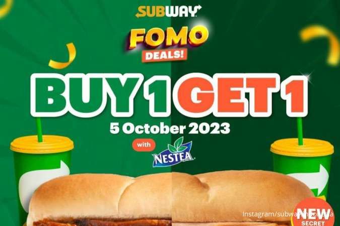 Promo Subway Beli 1 Gratis 1 Menu Sandwich Terbaru Edisi 5 Oktober 2023 