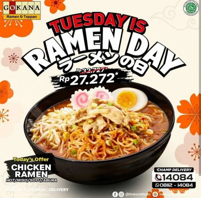Promo Gokana Tuesday is Ramen Day 18 Januari 2022