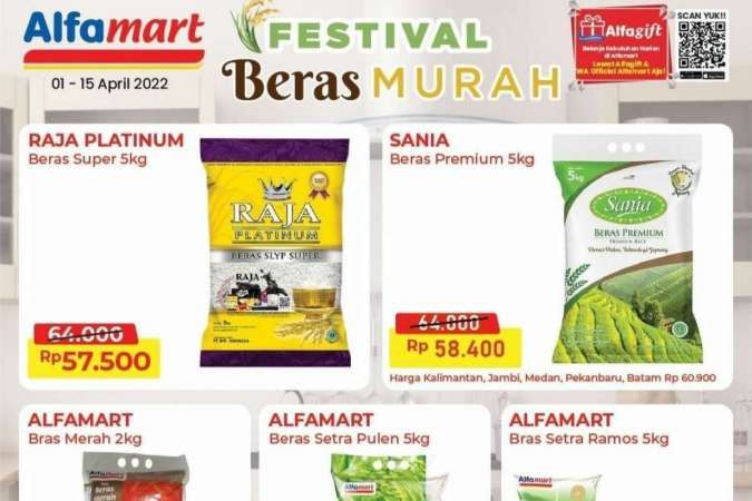Promo Alfamart 1-15 April 2022, Ada Penawaran Beras Murah hingga Camilan Hemat!