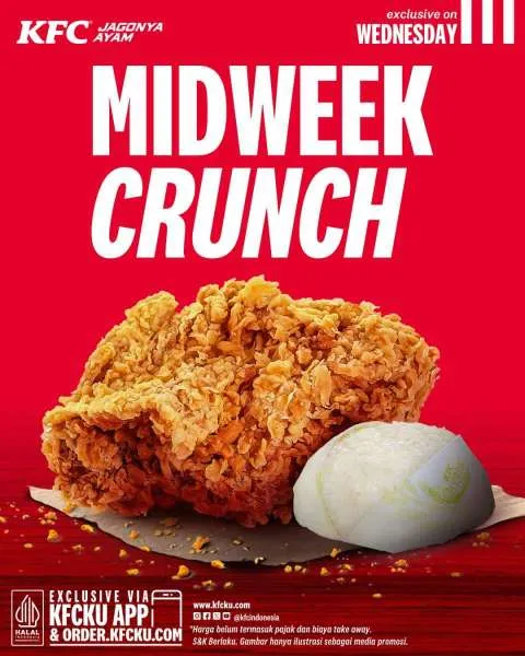 Promo KFC Midweek Crunch Paket Ayam dan Nasi