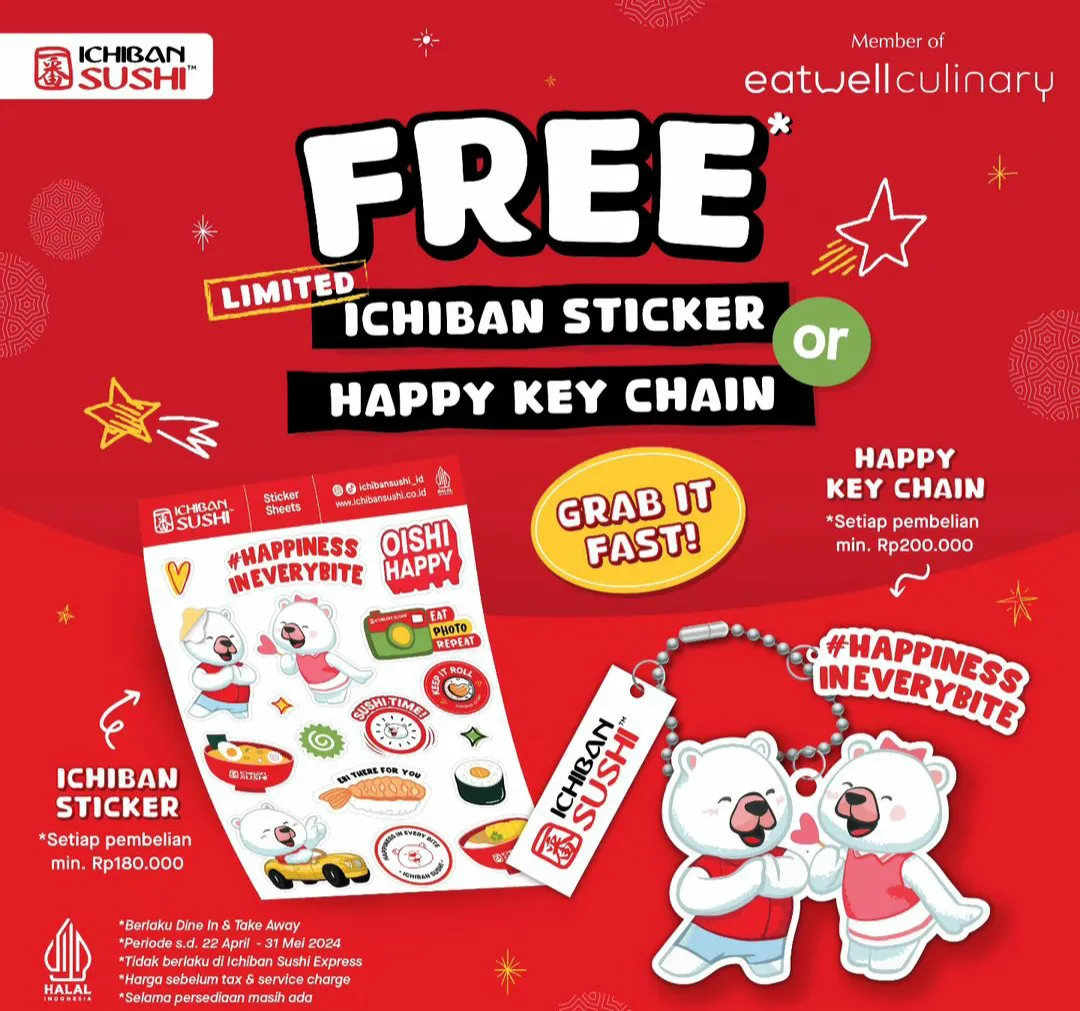 Ichiban sushi free stiker dan key chain