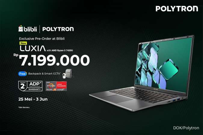 Polytron Rilis Laptop Luxia R5 dengan AMD Ryzen 5, Harga Mulai Rp 7 Jutaan