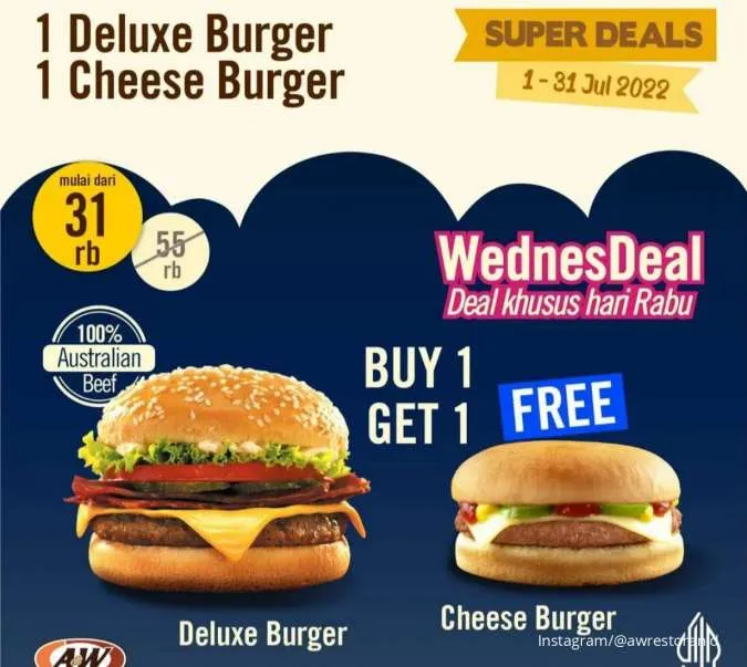 Promo A&W Restoran Paket WednesDeal khusus hari Rabu