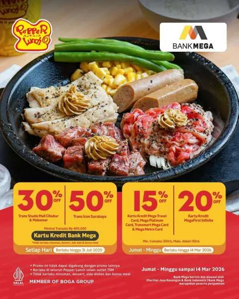 Promo Pepper Lunch dengan Bank Mega