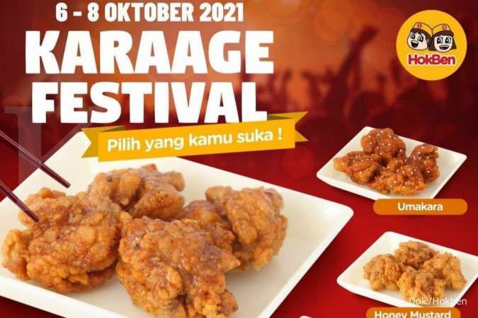 Promo Hokben 6-8 Oktober 2021, Diskon Karaage Festival Rp 25.000