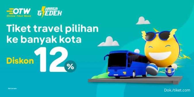 Promo Tiket.com hingga 3 November 2023, Diskon Tiket Travel Sebesar 12%