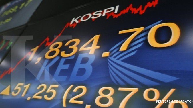 Investor asing memborong saham di bursa Kospi