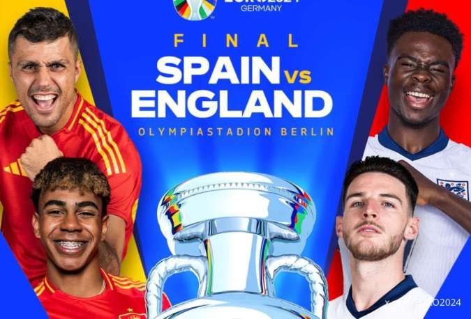 Link Live Streaming Spanyol vs Inggris, Final EURO 2024 Senin (15/7)