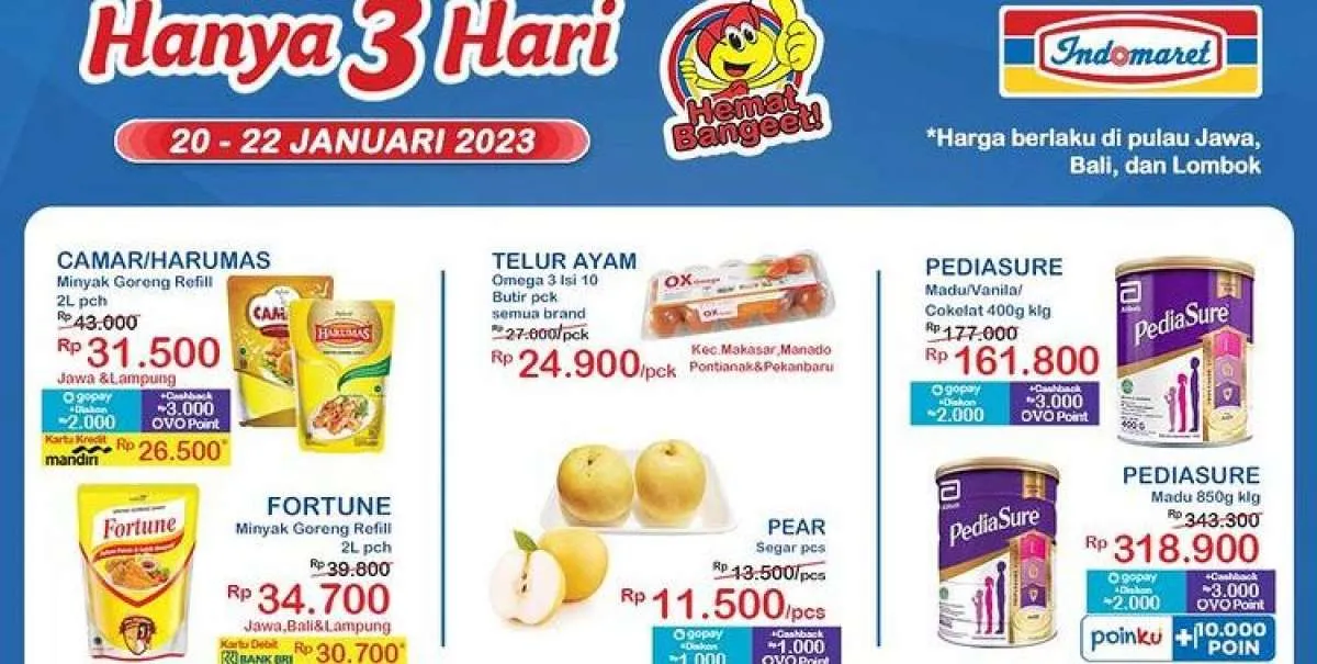 Harga Promo JSM Indomaret Hari Ini 21 Januari 2023, Berlaku di Jawa-Bali dan Lombok