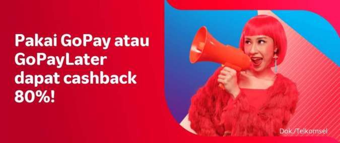 Terakhir Hari Ini, Beli Pulsa di MyTelkomsel Pakai GoPay Dapat Cashback 80%