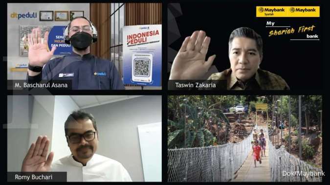 Dukung Mobilitas Warga Desa Cepoko, Nganjuk, Jawa Timur, UUS Maybank Indonesia Resmikan Jembatan Gantung