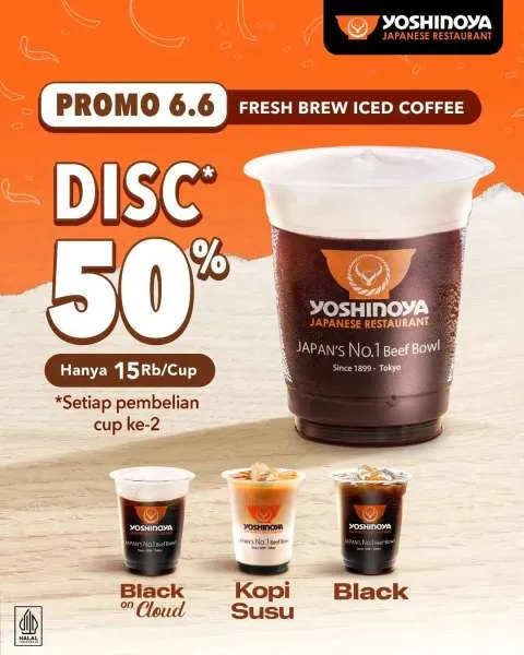 Promo Yoshinoya Iced Coffee Diskon 50%