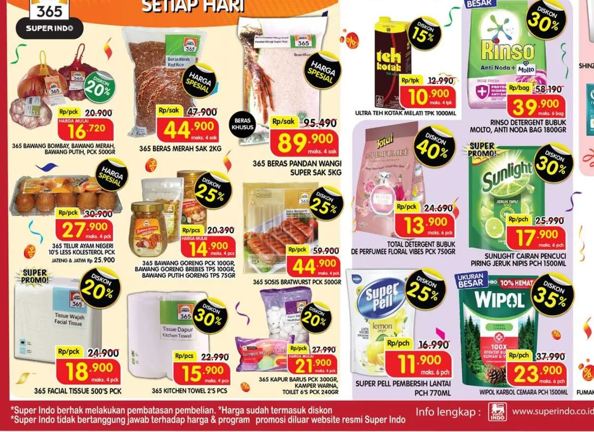Promo Superindo Kamis 19 Desember 2024, Hari Terakhir Rinso dan Sunlight Diskon 30%