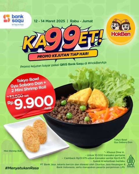 Promo HokBen dan Bank Saqu 12-14 Maret 2025