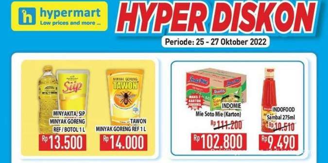 Promo Hypermart Mulai Selasa 25 Oktober 2022, Nikmati Potongan Harga Selama 3 Hari