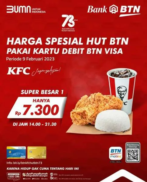 Promo KFC Spesial HUT BTN ke-73