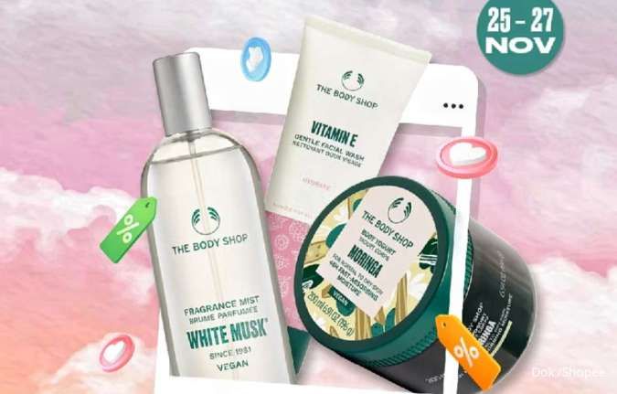 Promo The Body Shop Payday 25-27 November 2025, Eyeliner-Body Mist Diskon 50%