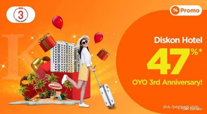 Promo HUT OYO, Diskon Hotel Hingga 47% di PegiPegi Periode hingga 19 Oktober 2021
