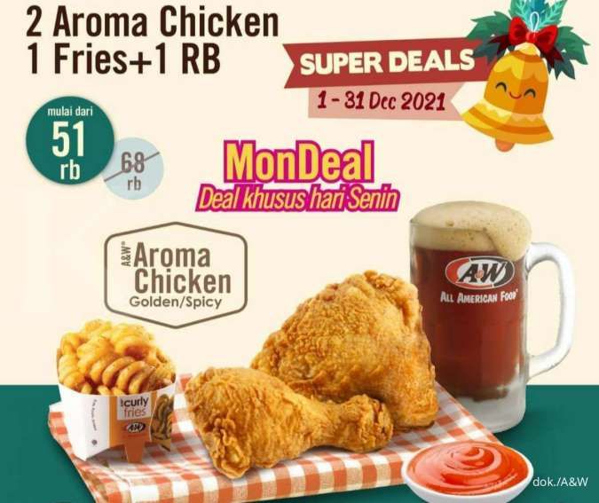 Promo A&W 20 Desember 2021, Paket Monday Deal Isi Banyak Rp 51.000