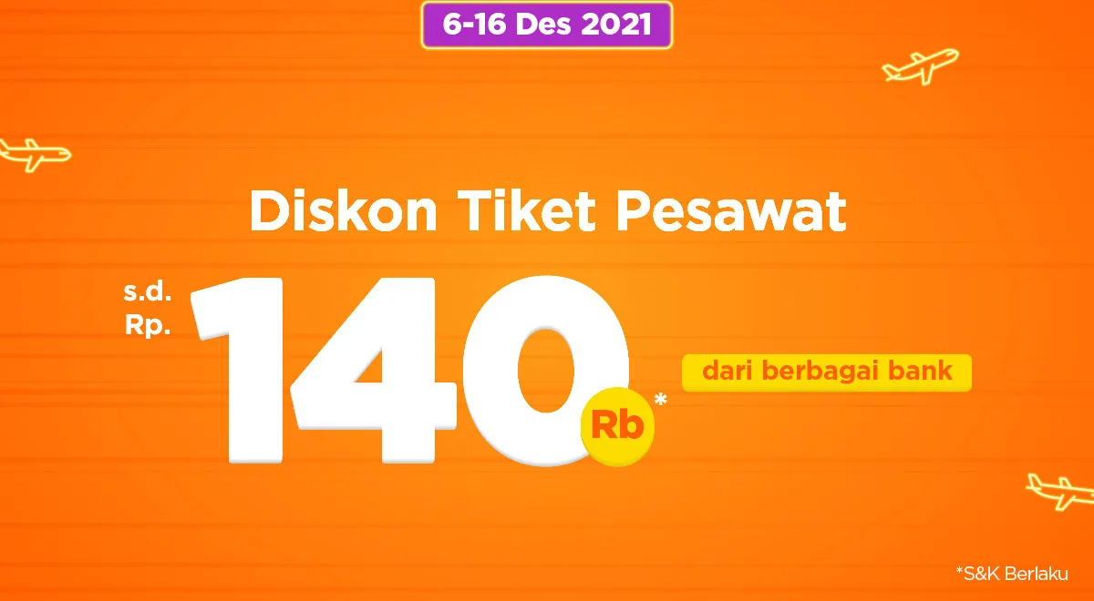 Hari Terakhir! PegiPegi 12.12 Diskon Tiket Pesawat hingga Rp 140.000 