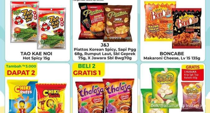 Promo Alfamart Camilan Beli 2 Gratis 1 & Harga Mulai Rp 5.000, Promo Terbaru Januari