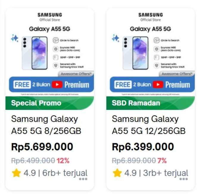 Harga Samsung Galaxy A55 5G