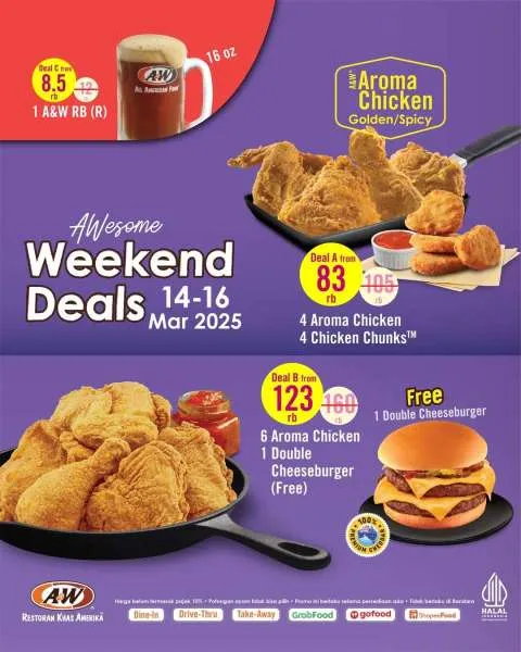 Promo A&W Weekend 14-16 Maret