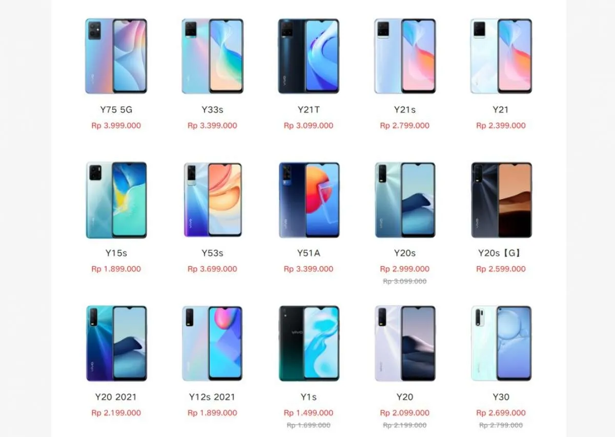 Cek Harga HP Vivo Terbaru dari Y Series, per Februari 2023