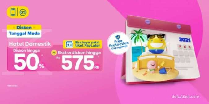 Promo Tiket.com Tanggal Muda, Diskon Hotel 50% dan Ekstra Diskon Rp 575.000 
