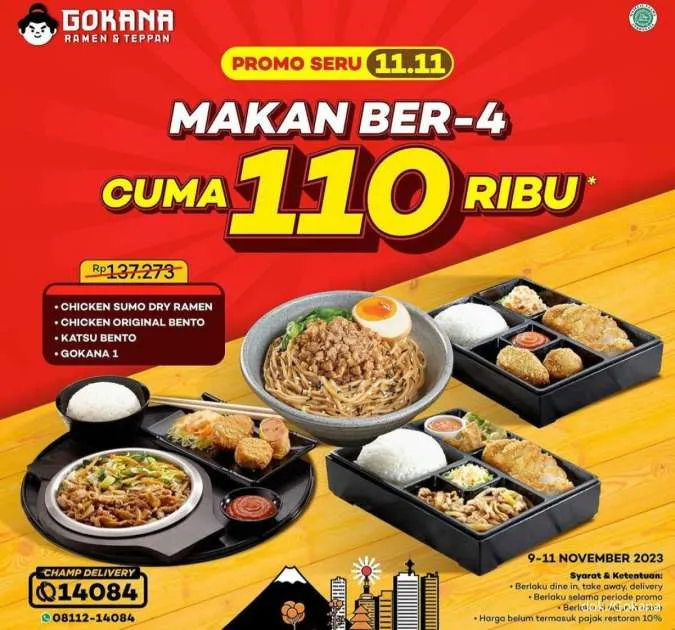 Promo 11.11 Gokana – 4 Porsi Rp 110.000