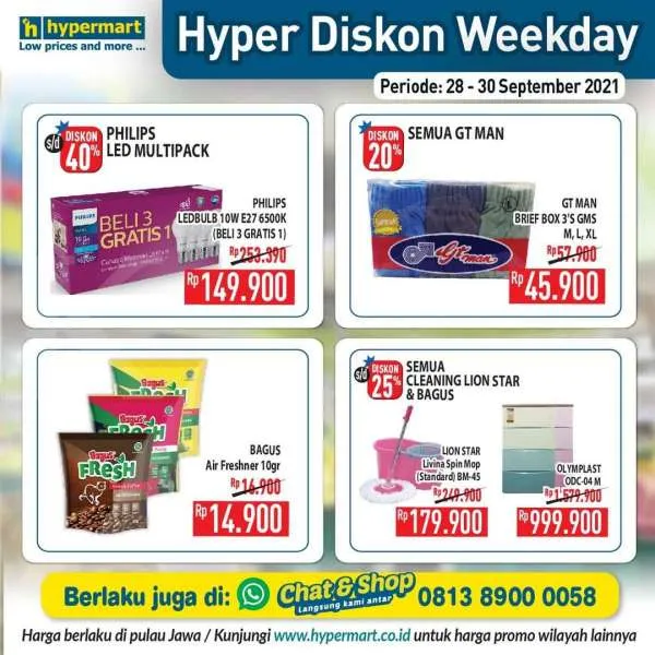 Promo Hypermat Hyper Diskon Weekday 28-30 September 2021