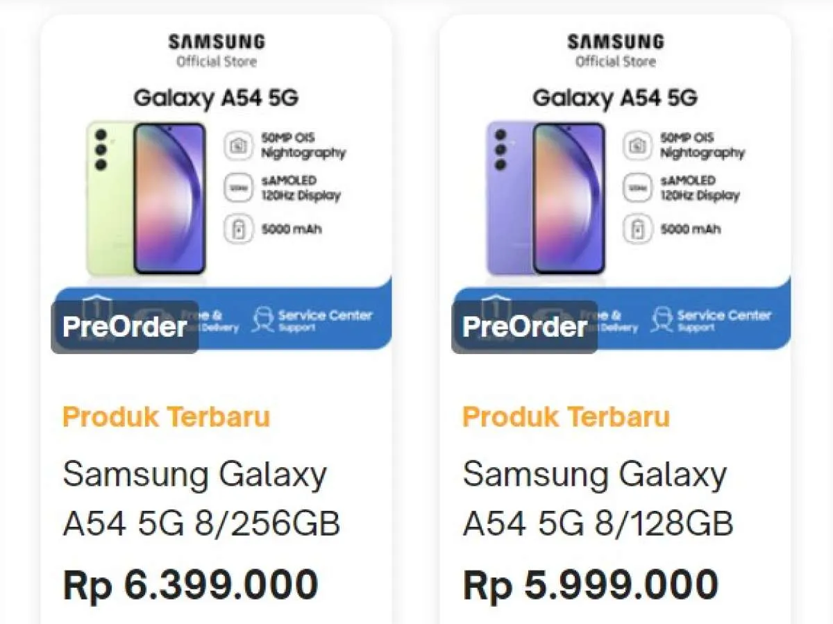 Spesifikasi & Harga HP Samsung A54 5G: RAM 8 GB, Kamera 50 MP, Rp 6 Jutaan