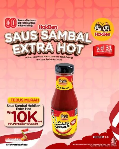 Promo HokBen Tebus Murah Katsu Sando Saus Sambal Extra Hot