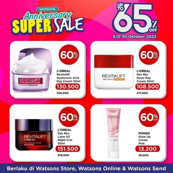 Promo Watson Anniversary Super Sale Periode sampai 30 Oktober 2022