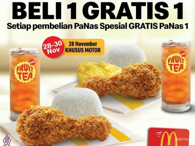 Beli 1 Gratis 1 Menu PaNas Spesial di Promo McD Drive Thru 28-30 November 2024