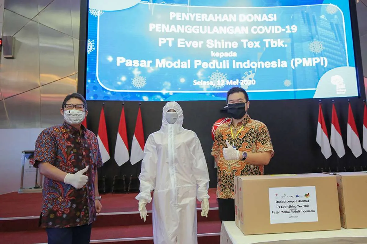 Ever Shine Tex (ESTI) donasikan 500 pcs APD ke Pasar Modal Peduli Indonesia (PMPI)
