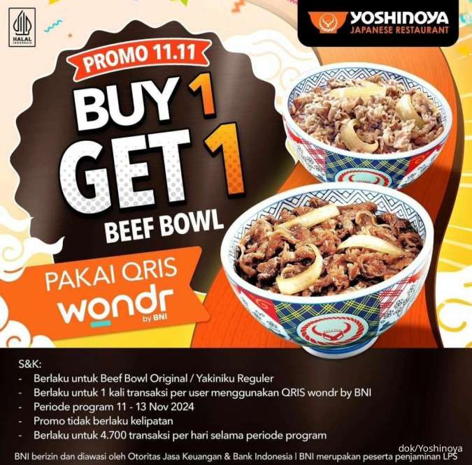 Promo 11.11 Yoshinoya 1-30 November 2024