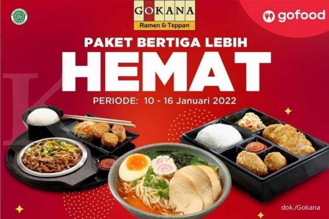 Promo Gokana 10-16 Januari 2022, Paket Hemat Bertiga Rp 48.000 via GoFood